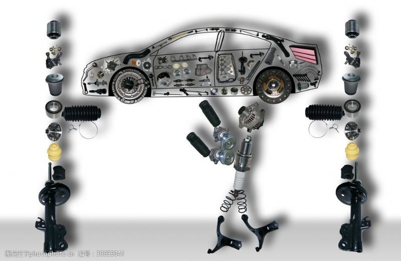 三维科技背景汽车零件图片