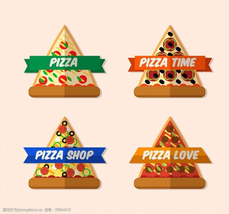 条幅设计三角披萨标签图片