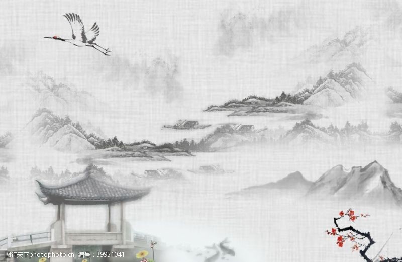 中国风茶水墨装饰画图片