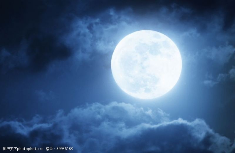 夜晚的天空月亮月球图片
