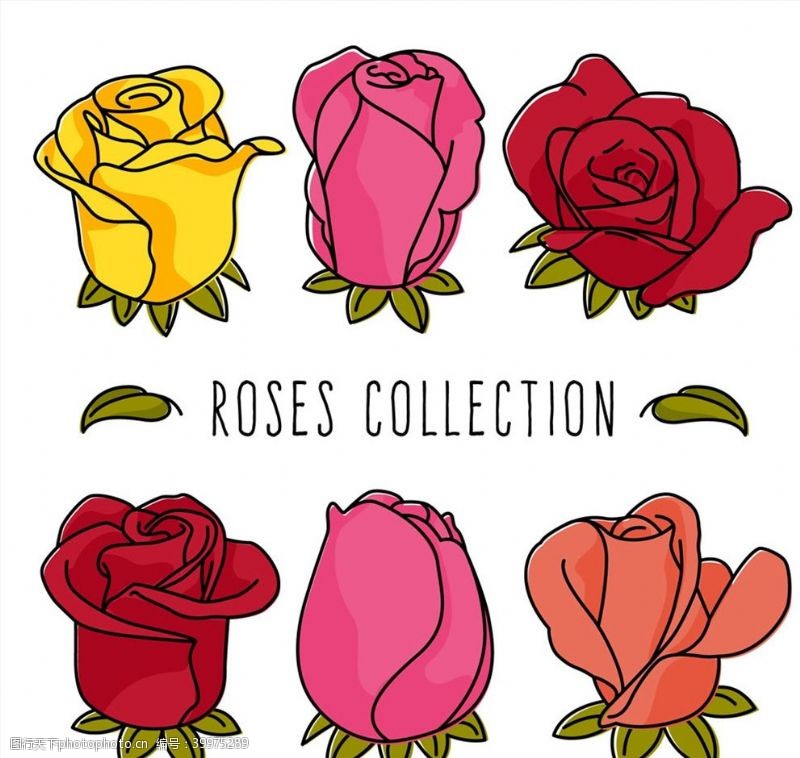 黄玫瑰彩色玫瑰花设计图片