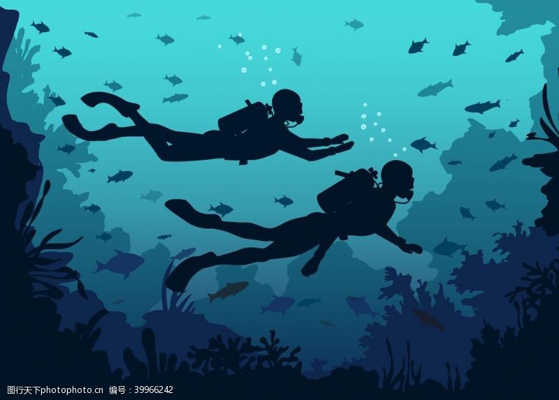 潜水员海底世界图片