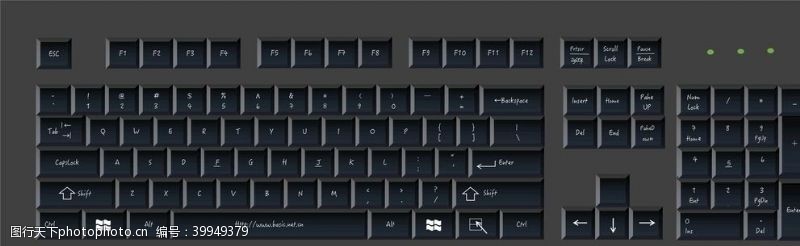 电脑键盘黑色键盘图片