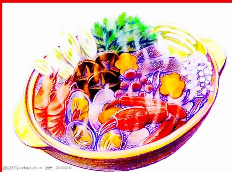 果汁素材花甲贝壳插画图片