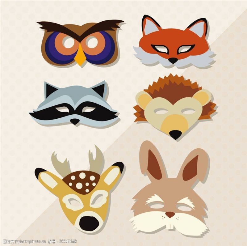 猫头鹰卡通动物面具图片