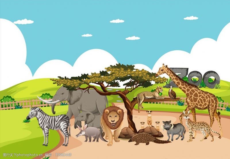 儿童绘本卡通野生动物图片