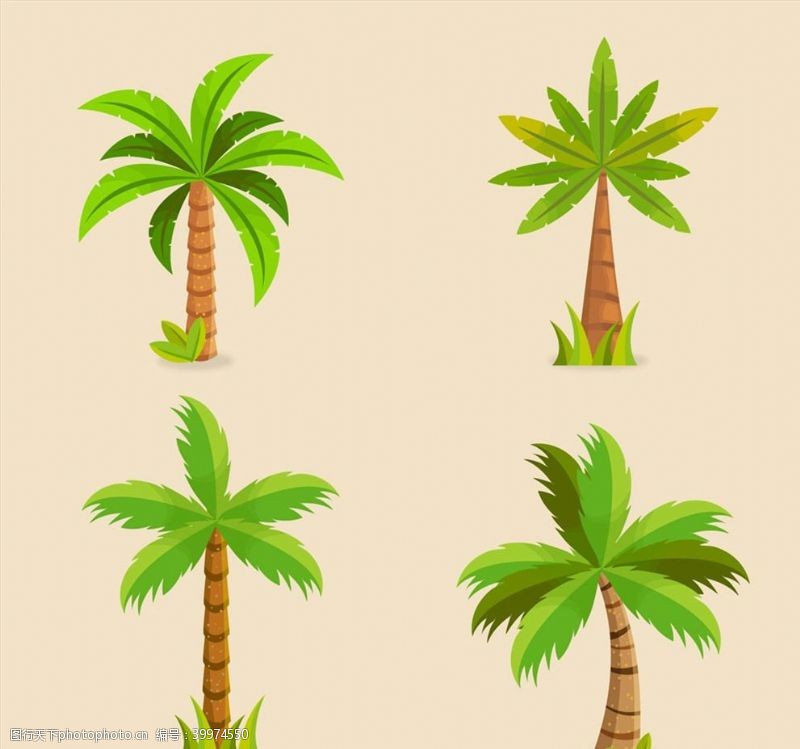 绿色棕榈树矢量图片