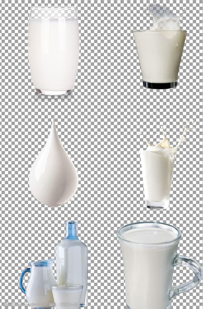 透明元素美味纯牛奶图片