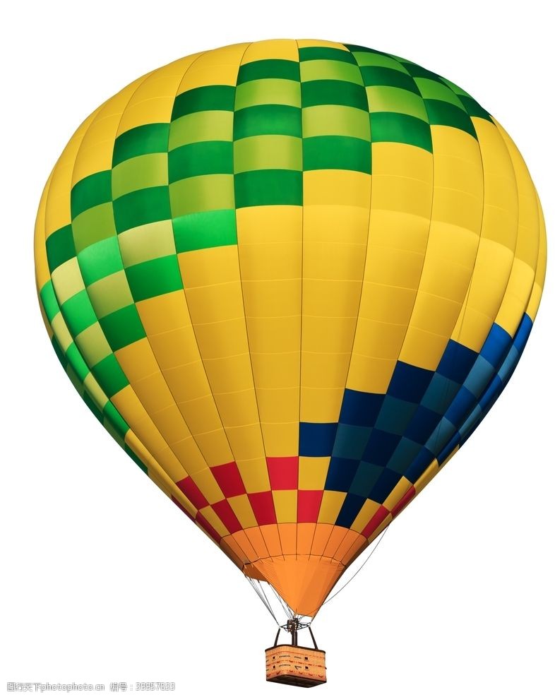绿色彩卡热气球图片