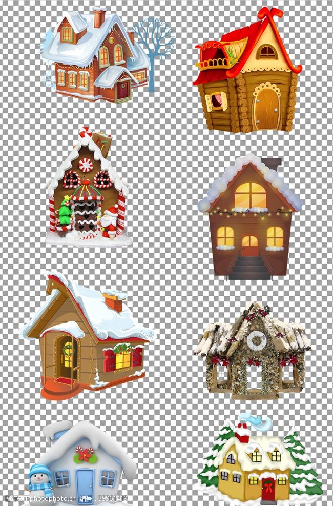 房屋元素设计圣诞房子图片