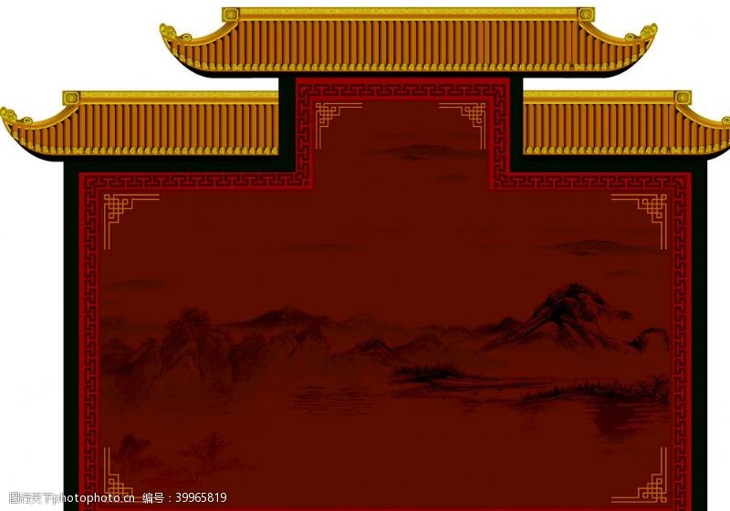 中国风幕布中式婚礼背景图片
