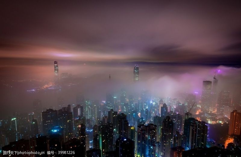 城市夜景繁华上海外滩图片