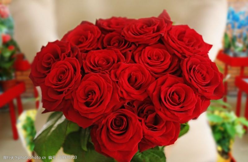 花束装饰红色玫瑰花束图片