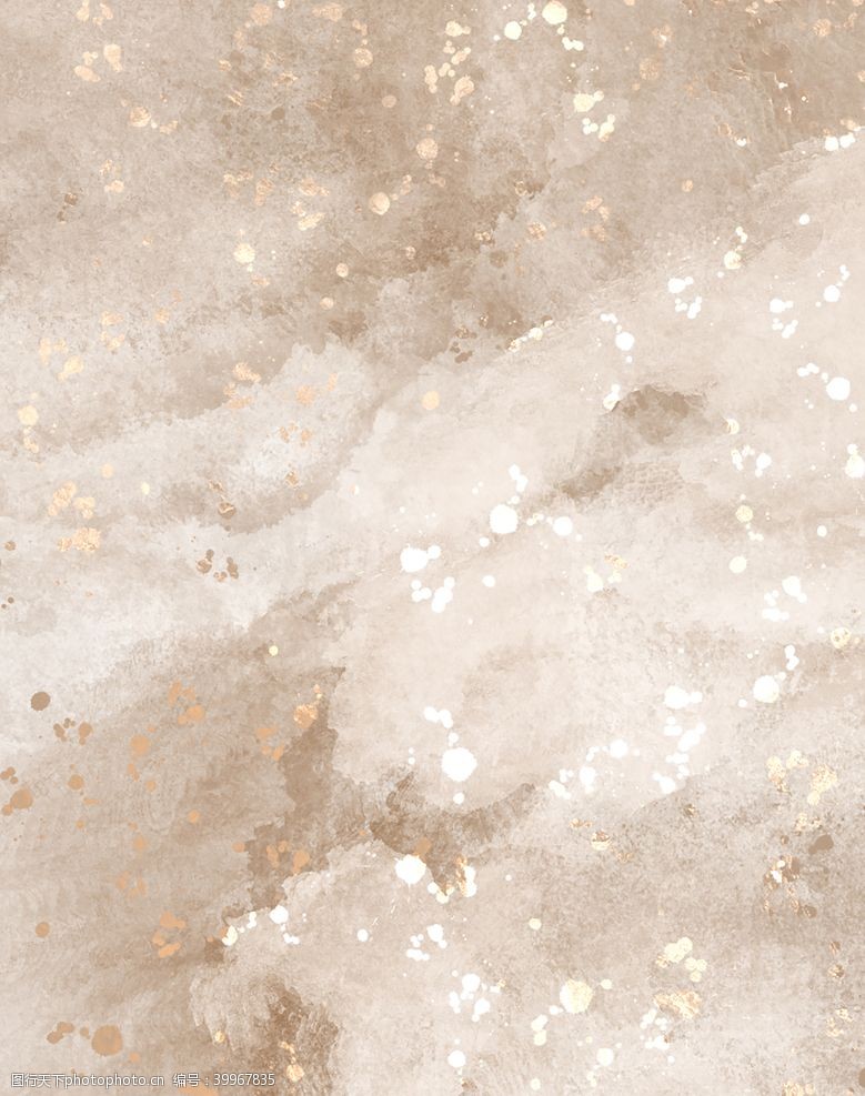 白色山水元素金色大理石背景图片