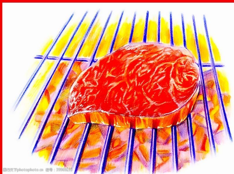 卡通食物烤肉图片