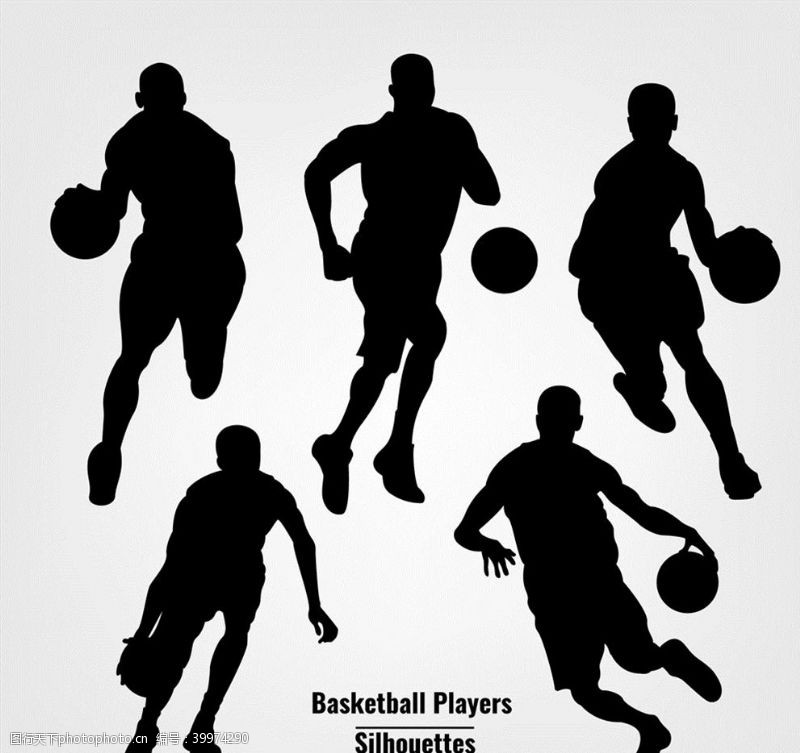 篮球运动素材篮球人物剪影图片