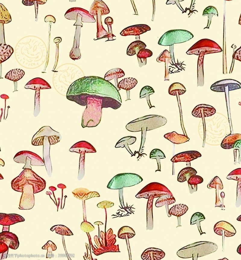中国古图案蘑菇图片