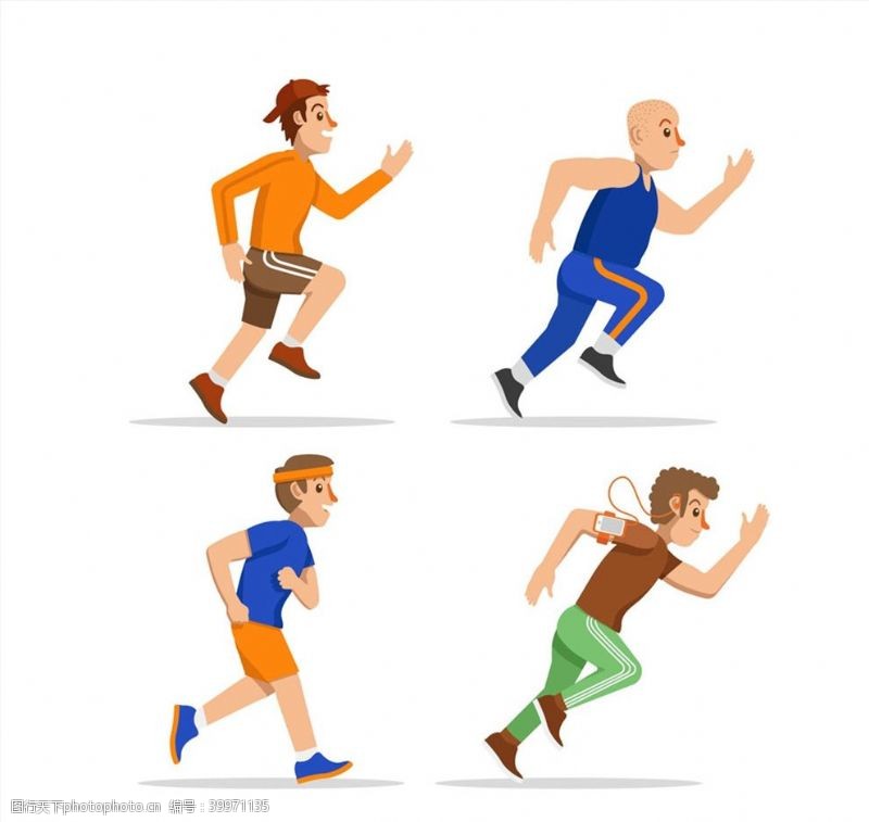 男子健身跑步健身男子矢量图片
