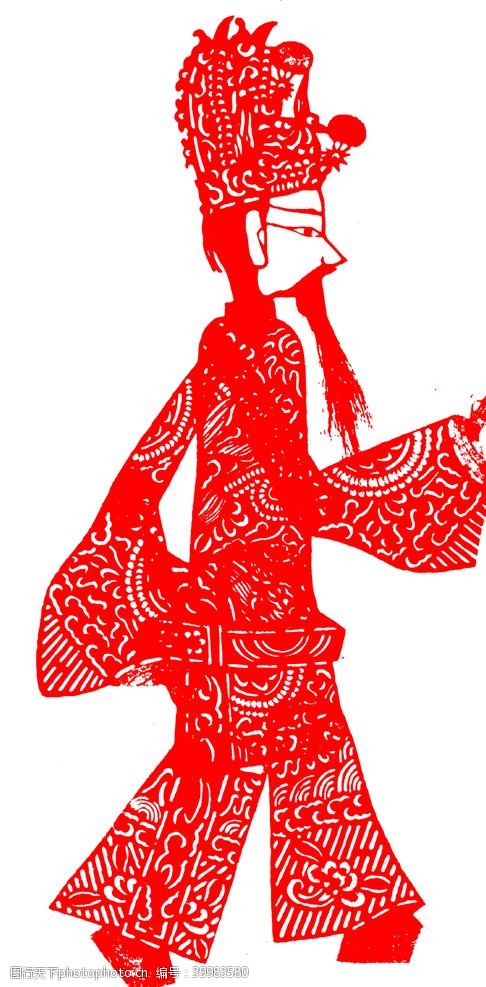 传统节日人物皮影剪纸图片