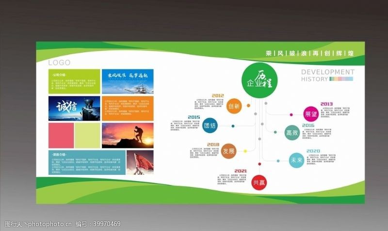 绿色环保企业展板文化墙历程墙图片