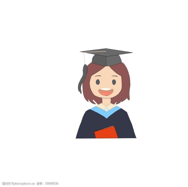 学士帽矢量免抠卡通毕业人物图片