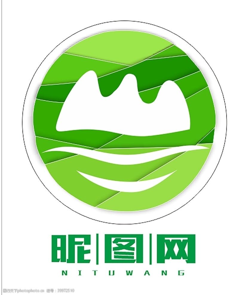 梯田山水清新绿色叠加logo图片