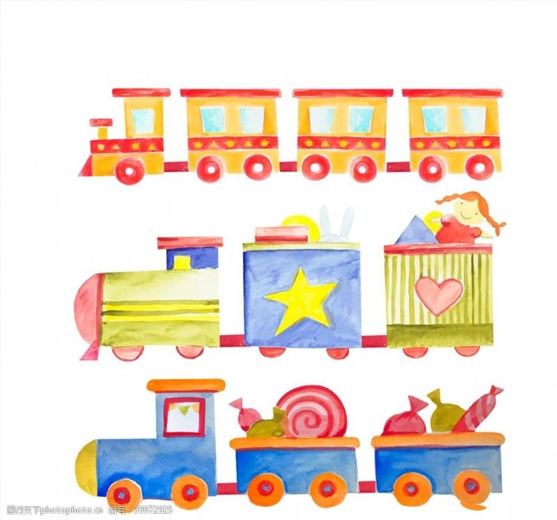 矢量水果素材玩具小火车矢量图片