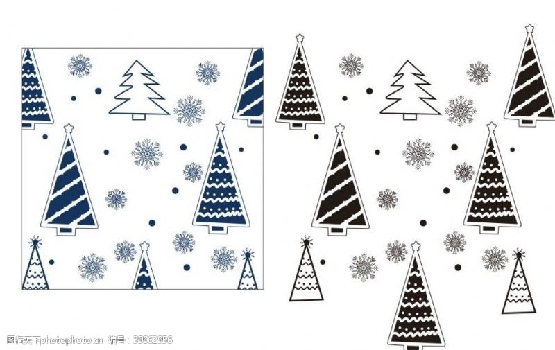 雪花底纹雪花圣诞树图片