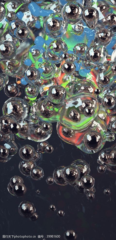 水润C4D模型彩虹水珠水滴水花玻璃图片