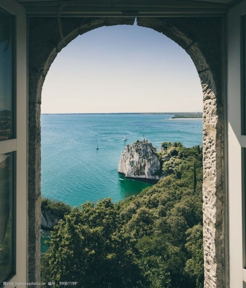 海岛摄影窗外风景图片