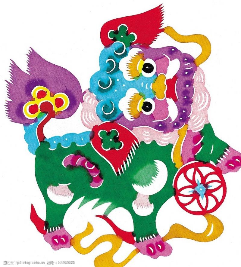 春节羊吉祥动物剪纸图片