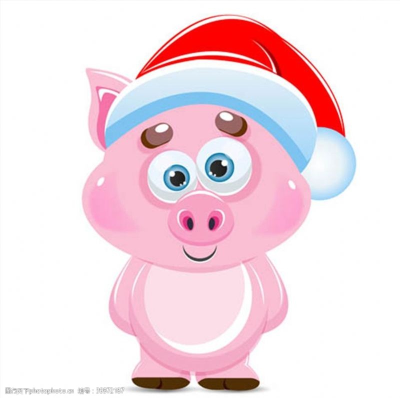 猪矢量素材卡通粉红猪图片