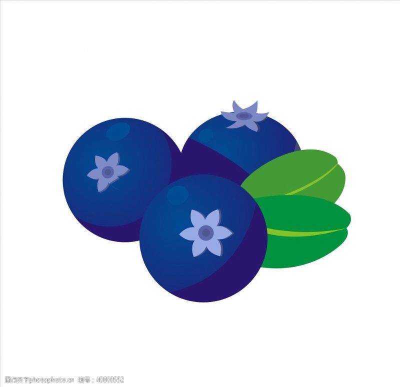 水果卡通矢量蓝莓图片