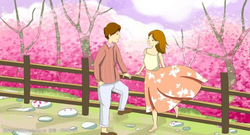 春天活动手绘樱花图片