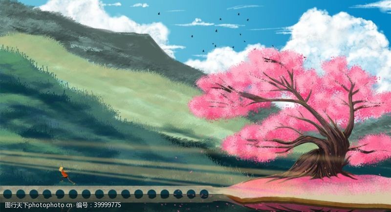 中国风手绘樱花图片