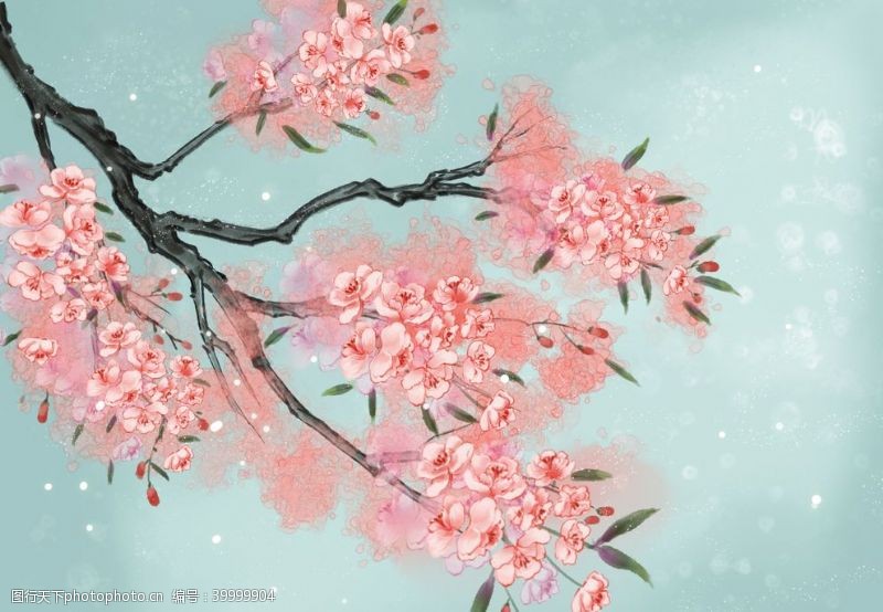 樱花文化节手绘樱花图片