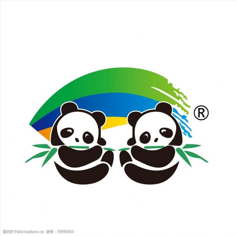 双熊猫商标图片