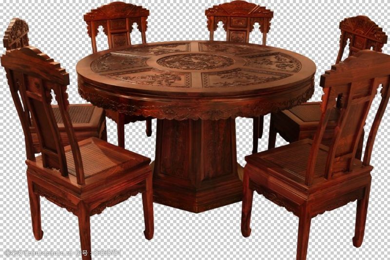 圆桌家具红木家具图片
