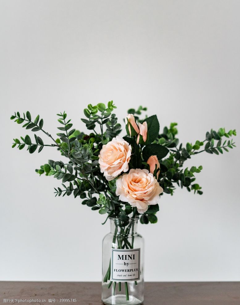 红玫瑰素材花瓶里的玫瑰图片