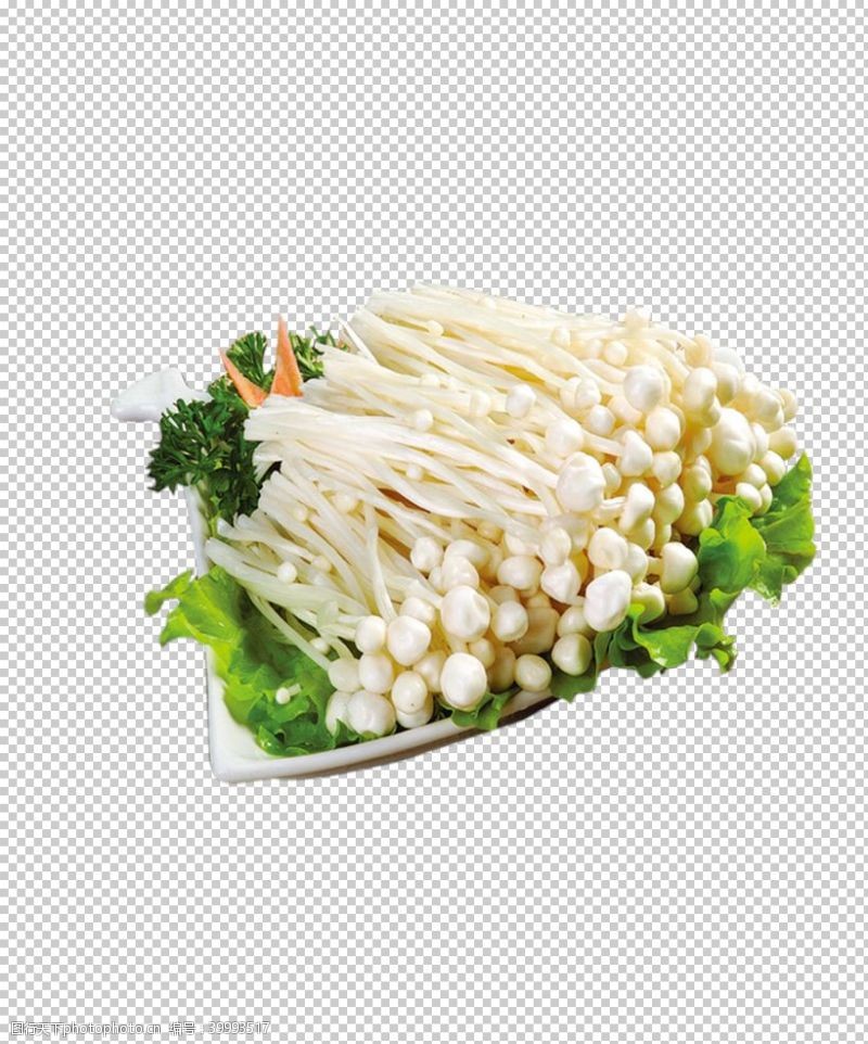 蔬菜透明底金针菇图片