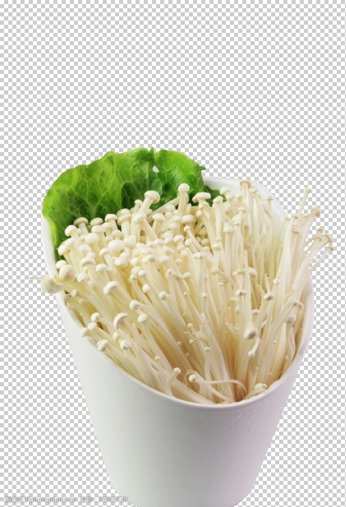 蔬菜透明底金针菇图片