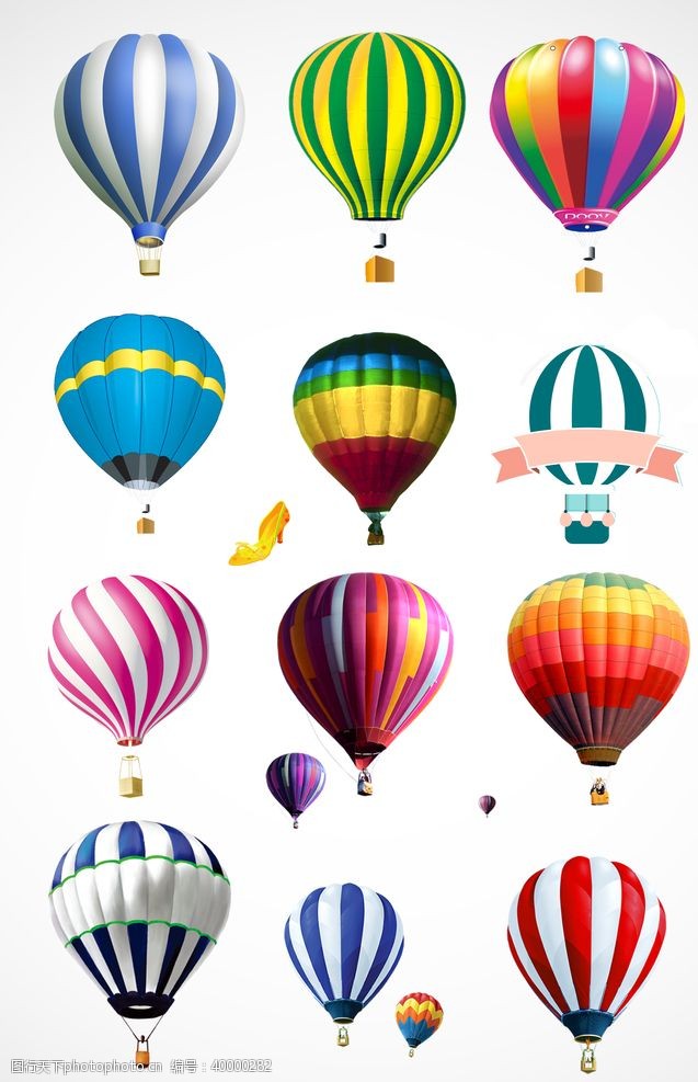 五彩热气球热气球图片