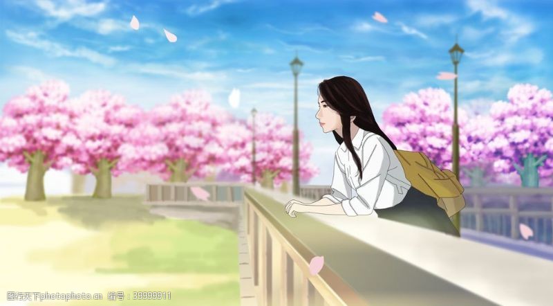 春天活动手绘樱花图片