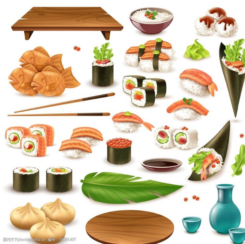 新鲜寿司寿司蔬菜水果图片