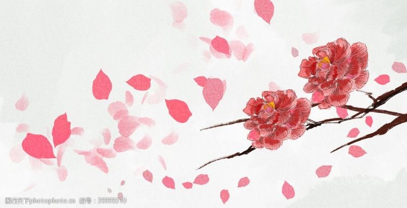手绘素材樱花图片