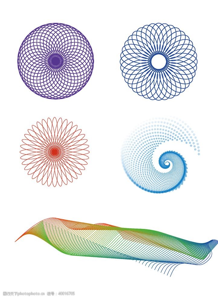 艺术壁纸AI混合花纹及科幻曲线图片