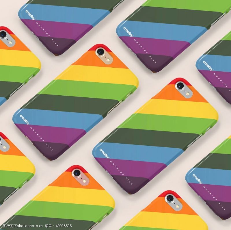 真实彩虹手机壳样机集合图片