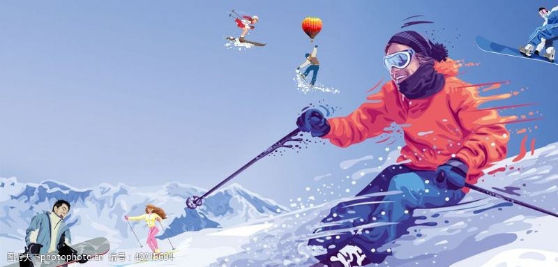 冰箱海报冬奥滑雪图片