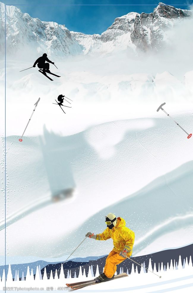 滑雪运动冬奥滑雪图片