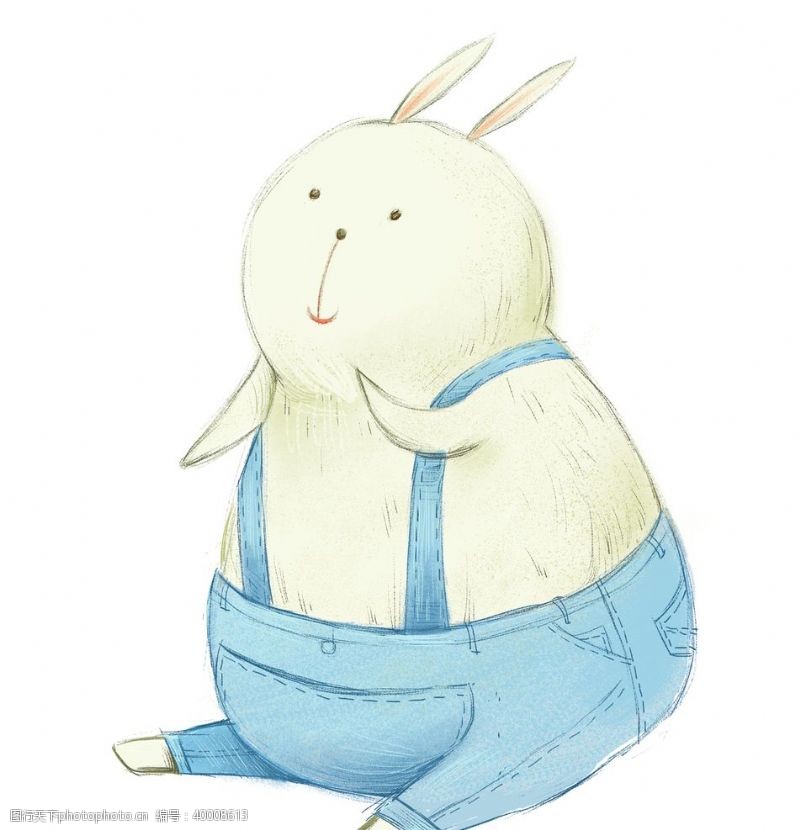 小白兔卡通插画兔子图片